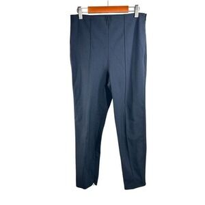 Theory Navy Blue Pleated Mid‎ Rise Ankle Pants Side Zipper Size 4